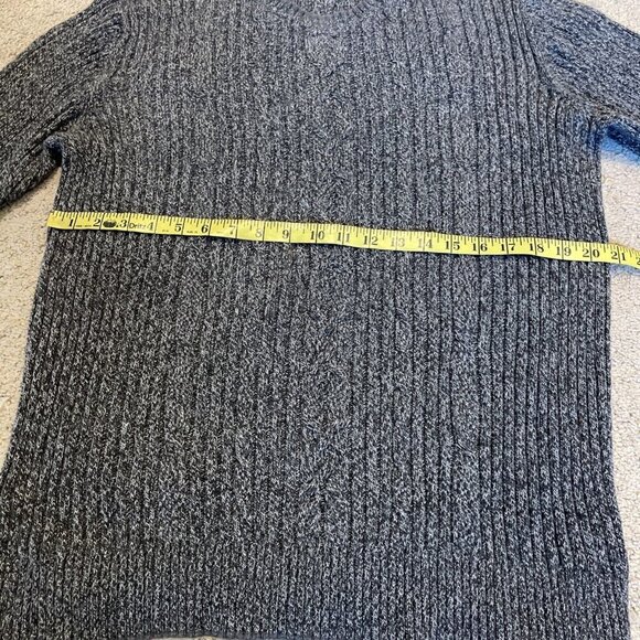 Van Heusen Chunky Cable Knit Pullover Sweater Men's Large Gray Ramie Cotton - Picture 8 of 9